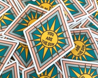 Set of 2 Sun Sticker | Boho Sticker | Boho Art | Boho Decor | Spiritual | Inspirational | Waterproof - You are the Sun