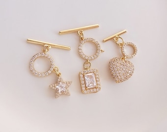 14 x 17 mm 14Kゴールドオーバルトグルクラスプ ブレスレット