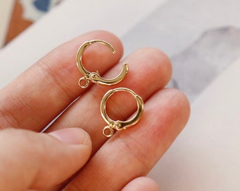 18K Gold Plated Lever-back Earring Findings Clasp 1 Pair | DIY Supplies Cute Alloy Handmade Earrings Necklace Accessories | DIY Kit