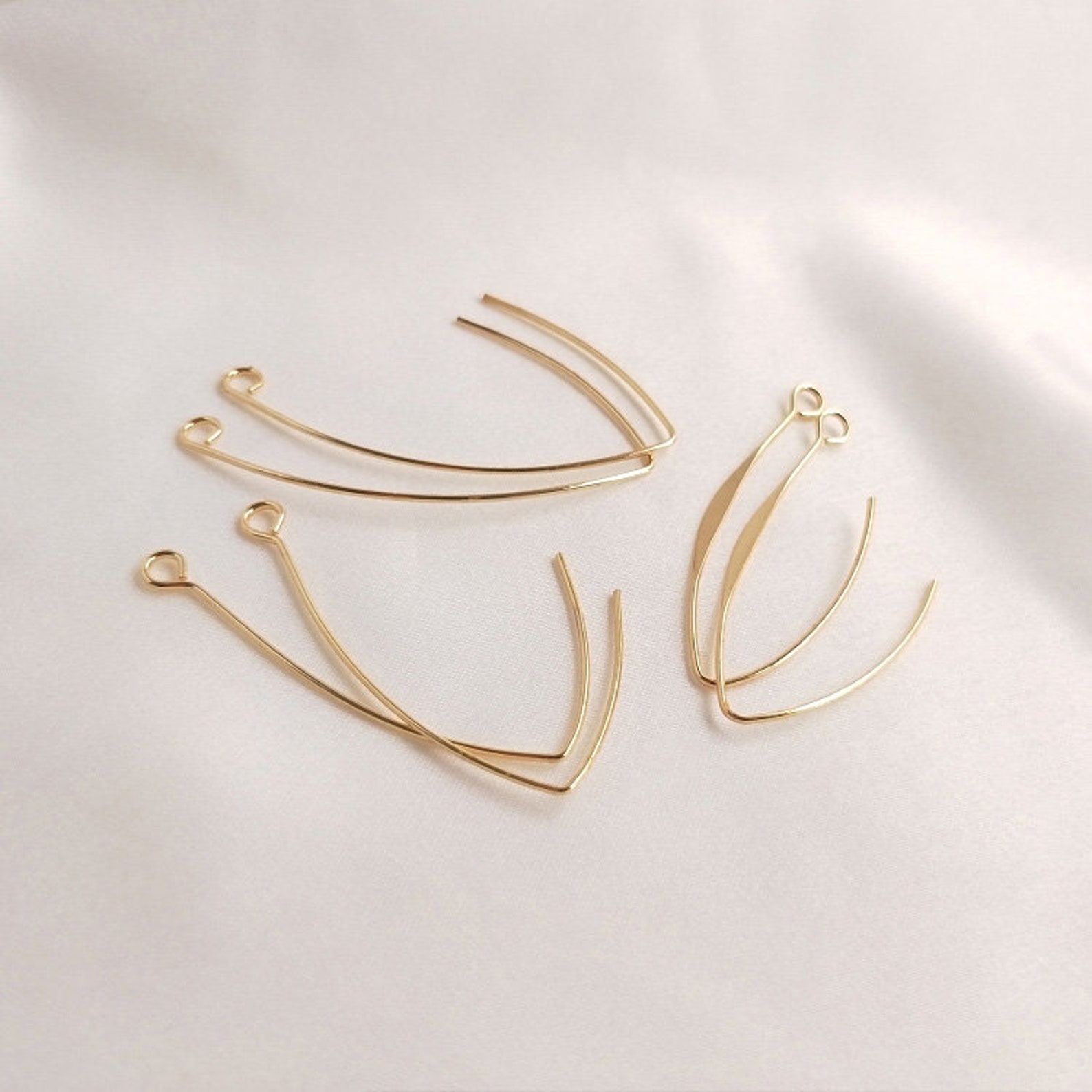 14K Gold Plated Large Vshaped Earring Hook High Quality 1 Etsy