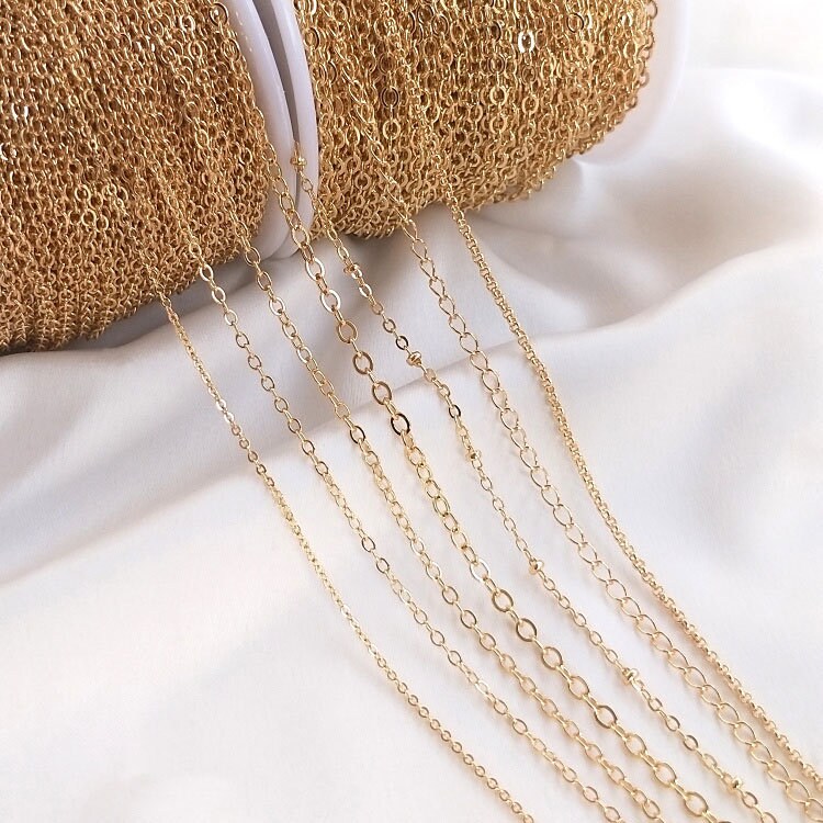 14k Gold Filled Chains for Jewelry Making Permanent Jewelry Chain