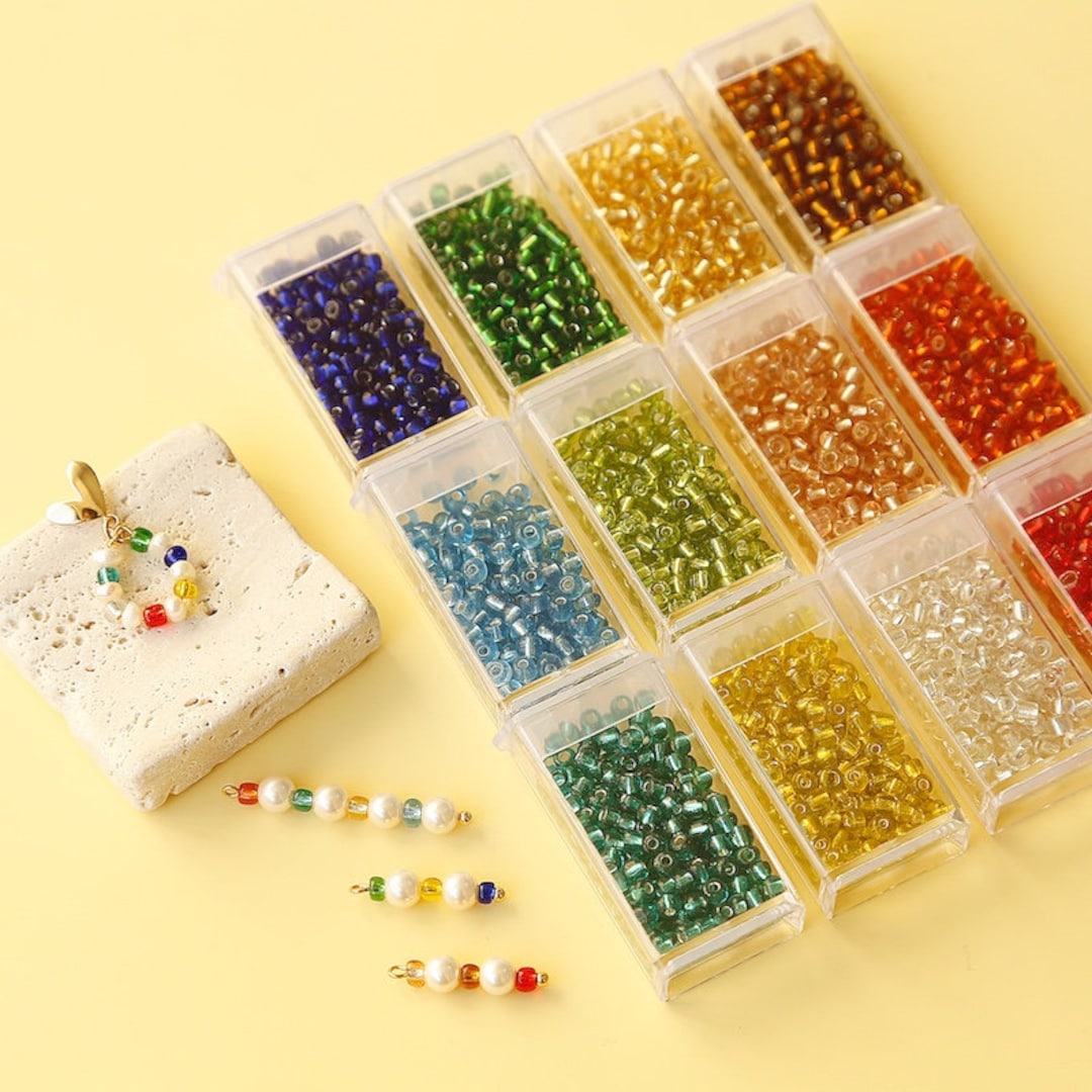 Colourful Japanese Glass Seed Beads (65pcs/5g) | Miyuki-style Beads for ...