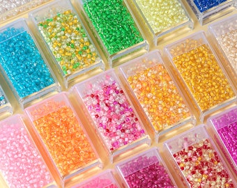 3mm 550pcs High Quality Dye Center Coloured Glass Rice Beads 20g | DIY Supplies Handmade Earrings Necklace Bracelet Material Findings