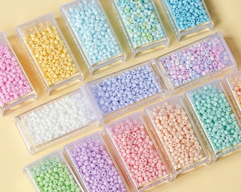 3mm Frosted Glass Seed Beads (550pcs/20g) | Matte Round Spacer Beads for DIY Jewellery Making, Bracelet, Ring, Necklace, Beading Supplies