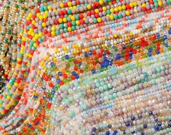 Ins Popular Mixed Colour Glass Loose Beads 1 String | High Quality DIY Supplies Handmade Earrings Necklace Bracelet Material Findings