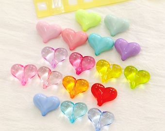 Large Love Acrylic Resin Loose Beads 10Pcs | High Quality DIY Supplies Handmade Earrings Necklace Bracelet Material Findings | DIY Kit