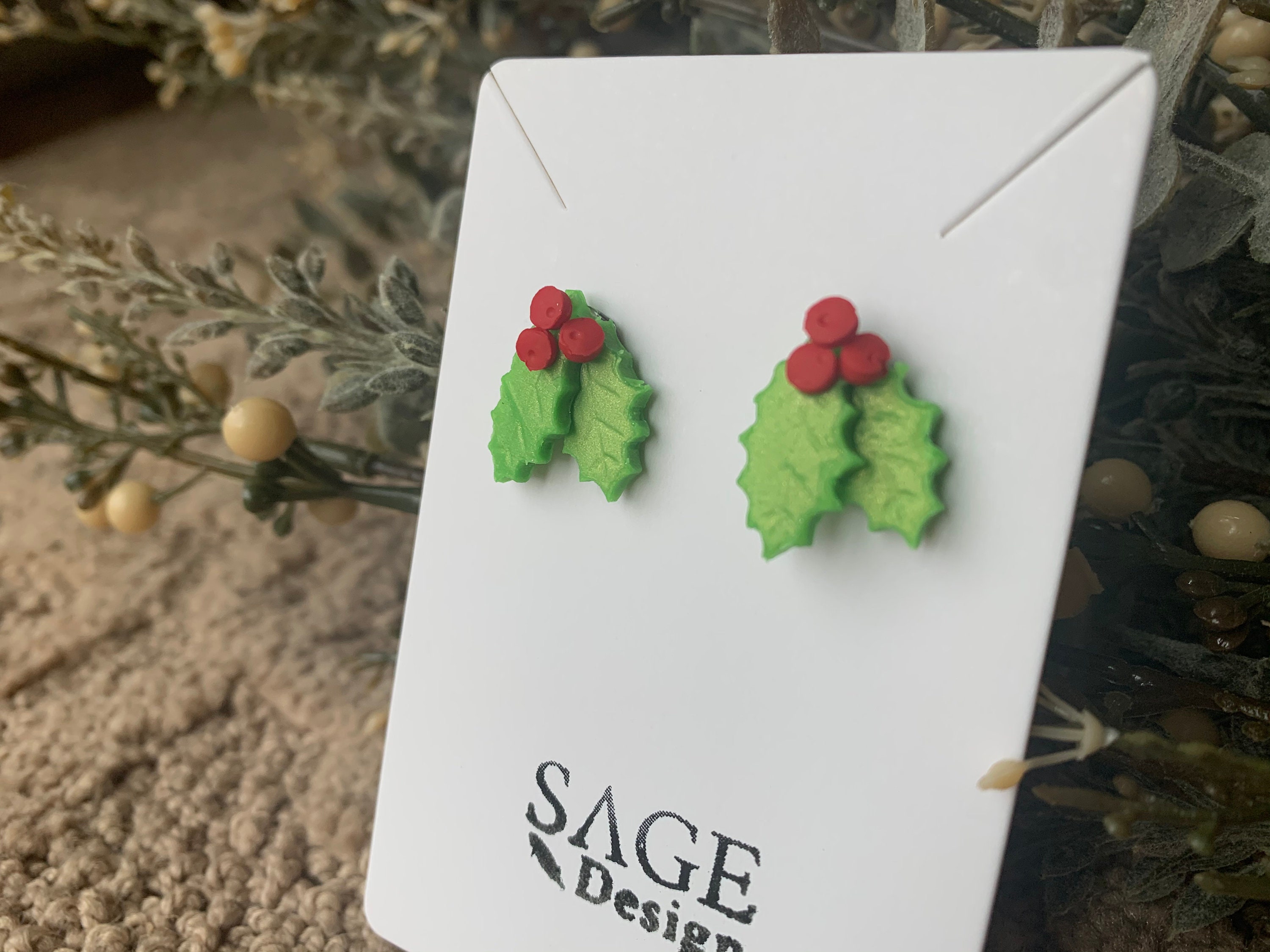 Christmas Polymer Clay Earrings Christmas Earrings Polymer Etsy