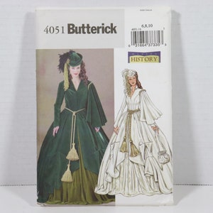 Butterick 4051 Misses' Southern Lady Pattern SIZE 6-8-10 - UNCUT Pattern Gone With The Wind Scarlett O'Hara Curtain Dress