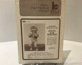 Bell Ceramics Doll Clothes Pattern for Bell Mold 648 Head and Body for GW Baby Doll