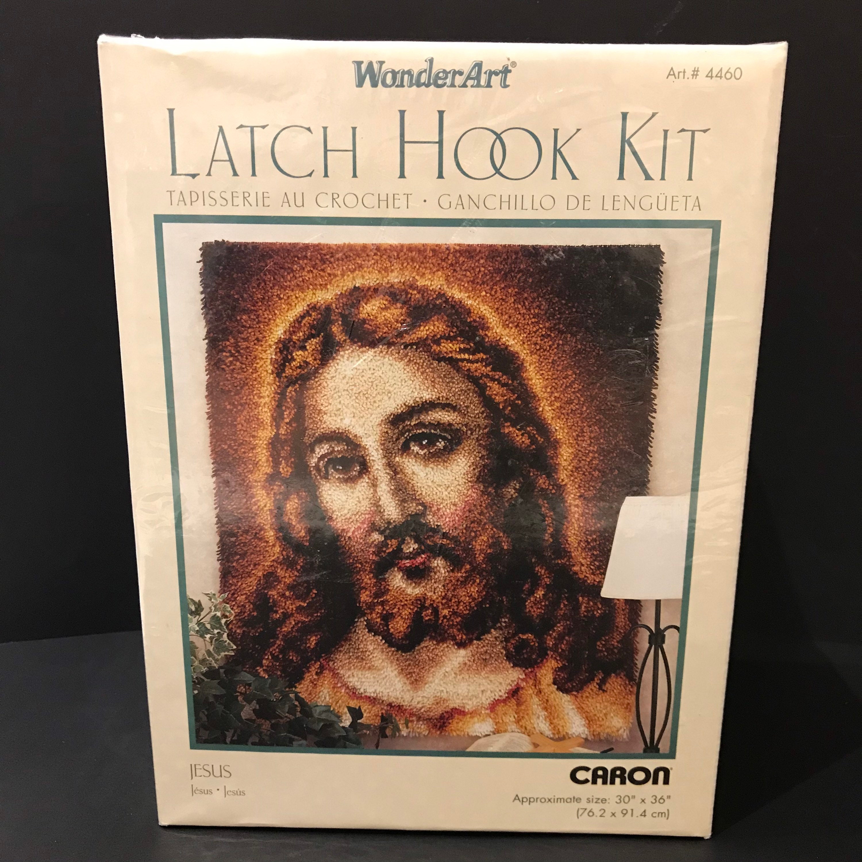 Rug Making 30" x 36" Caron WonderArt Latch Hook Kit 4460 Jesus