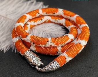 Collier serpent en perles, tour de cou en serpent