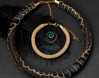 Perlen Schlange Halskette, Schlange Schmuck