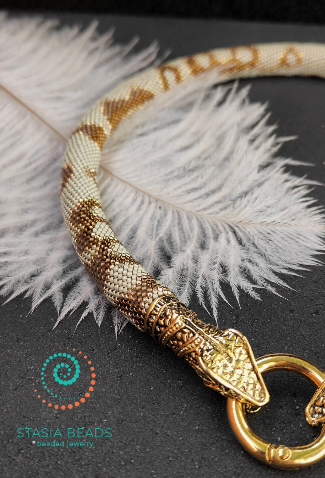 Ball Python Necklace Snake Necklace Beaded Serpent Snake Bead Etsy