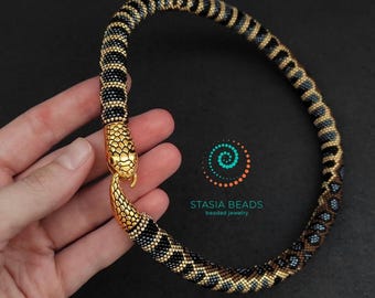 Collar de serpiente con cuentas, gargantilla de serpiente