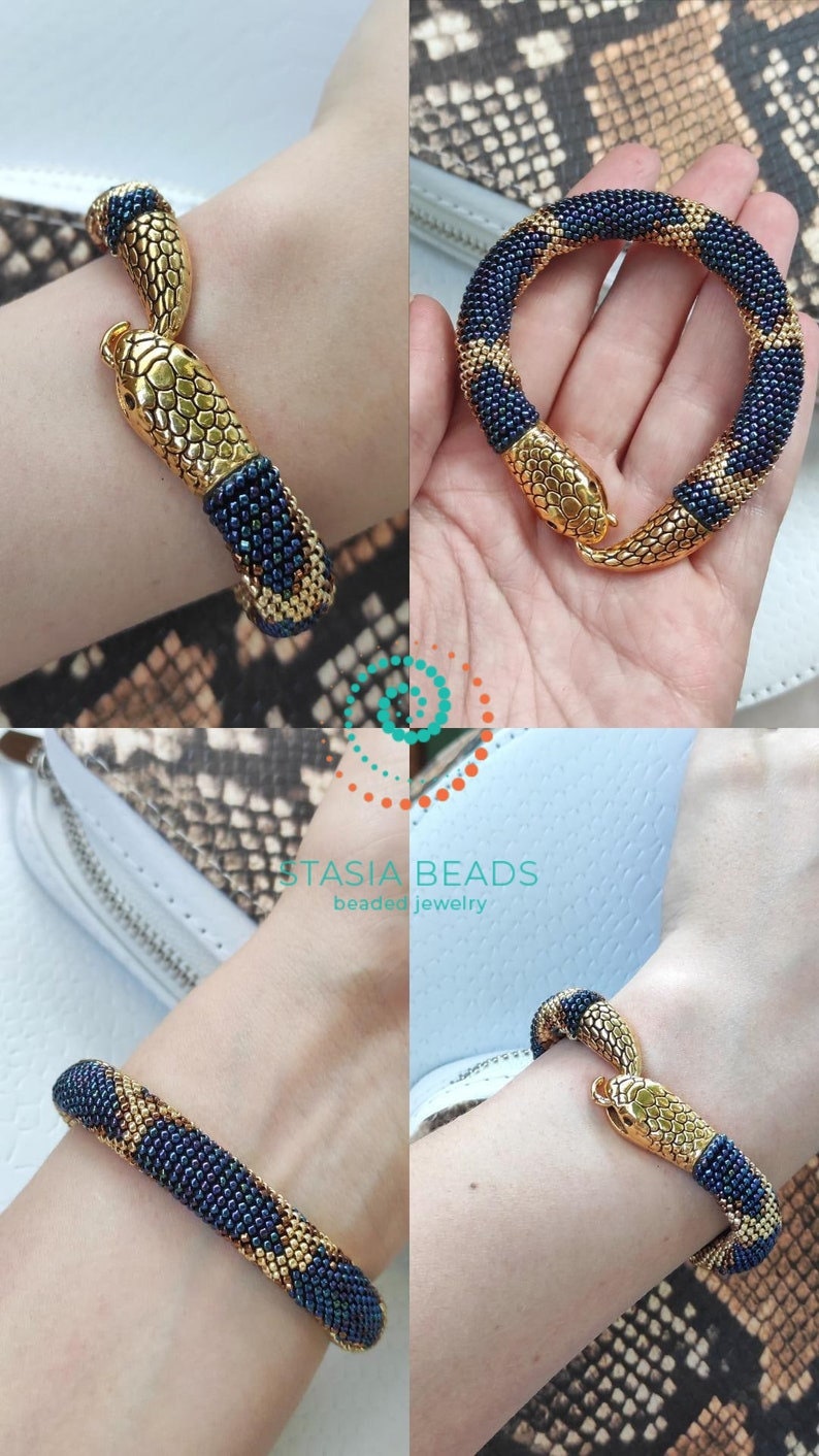 Snake necklace Snake bracelet Beaded viper necklace Serpent necklace Snake choker Snake Lovers Gift Bracelet
