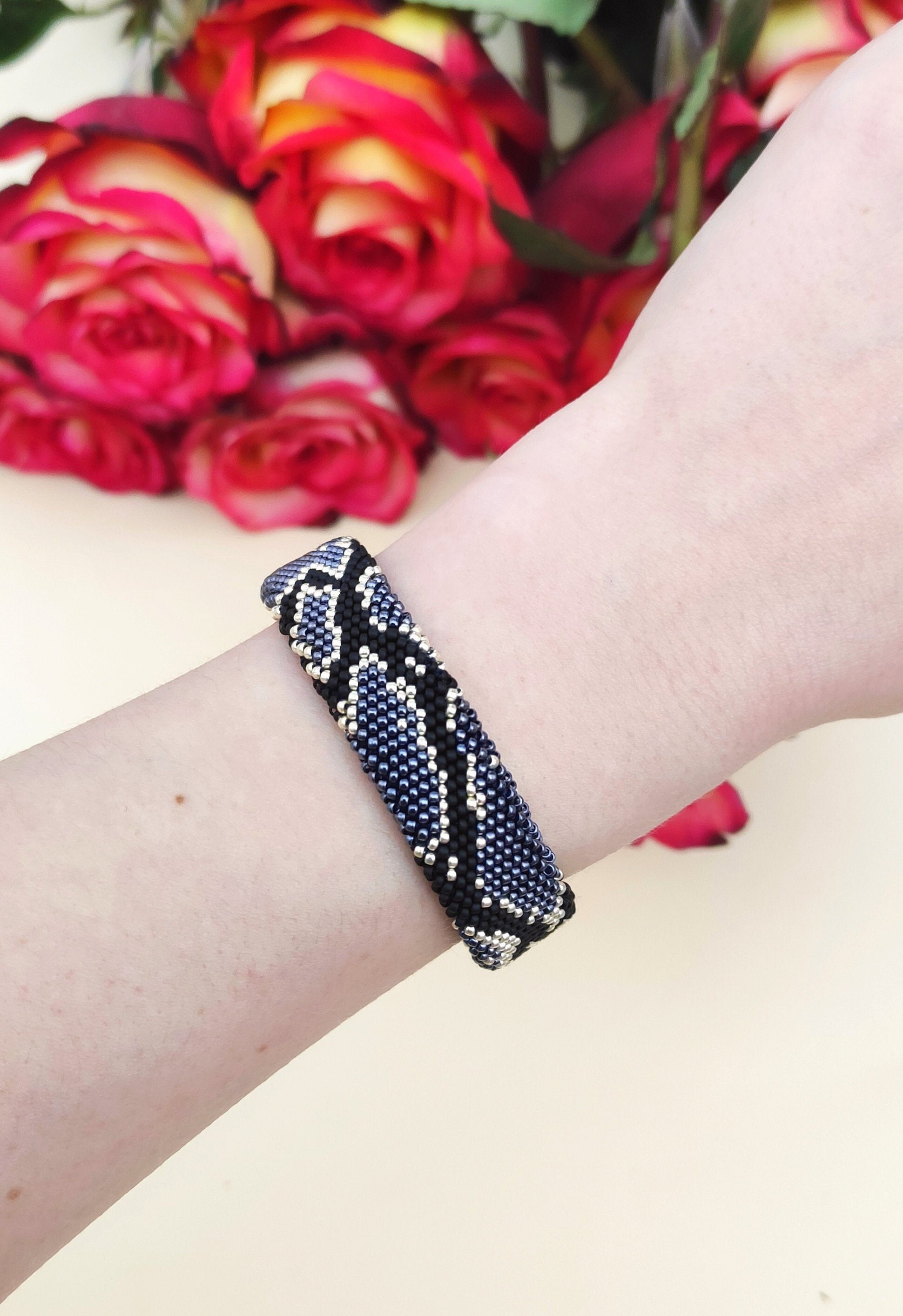 Bead Crochet Snake Bracelet Snake Beaded Bracelet Snake Etsy