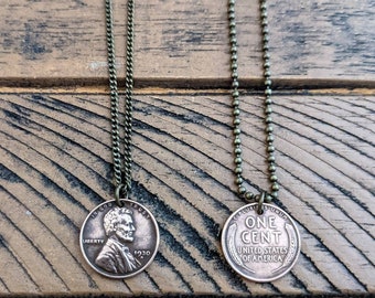 本物の 1 セント硬貨で作られたヴィンテージ 1984 年 USA コイン