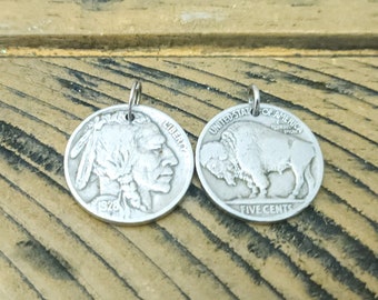 Buffalo Nickel Coins, Indian Head Nickel Charm, Boho Western Style, Unisex Pendant, Unique Gift, Timeless, Buffalo Nickel Pendant