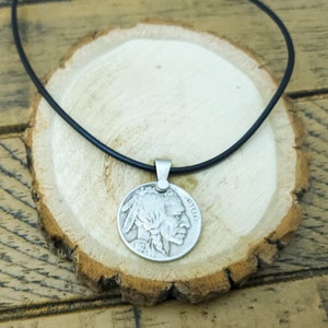 Indian Head Nickel Pendant, Buffalo Nickel Riveted Necklace, Western Style, Unisex, Unique Gift, Authentic Vintage Coin, Timeless Jewelry