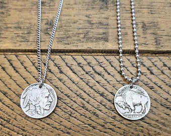 Buffalo Nickel Necklace, Indian Head Pendant, Southwestern Necklace, Western, Multiple Chain Options, Unisex Pendant, Unique Gift, Timeless