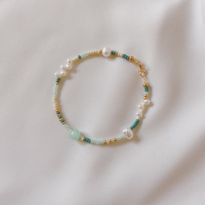 Beaded Anklet, Bead and Pearl Anklet,  Gemstone Anklet, Jade Anklet, Summer Anklet Bracelet, Beach Jewelry, Body Jewelry, Pearl Anklet