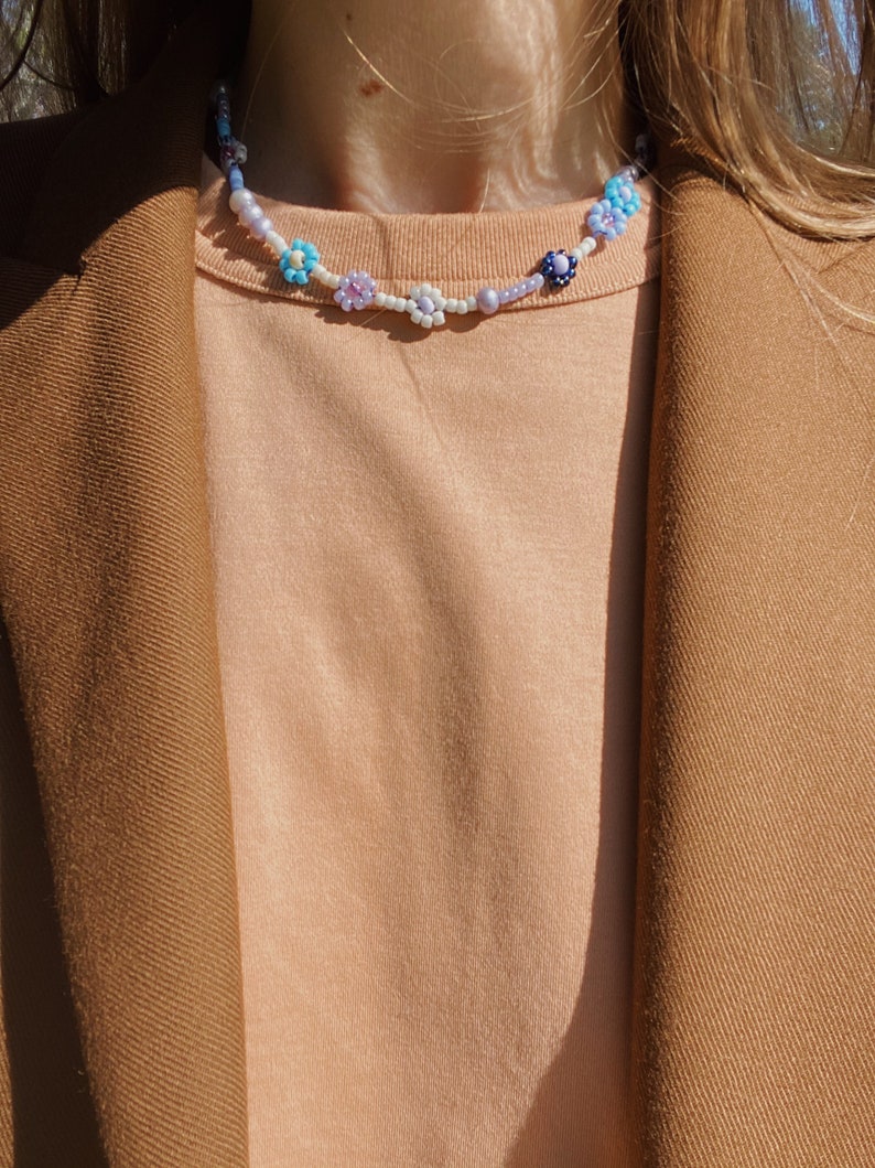 Daisy Necklace Seed Bead Daisy Necklace Daisy Necklace Etsy