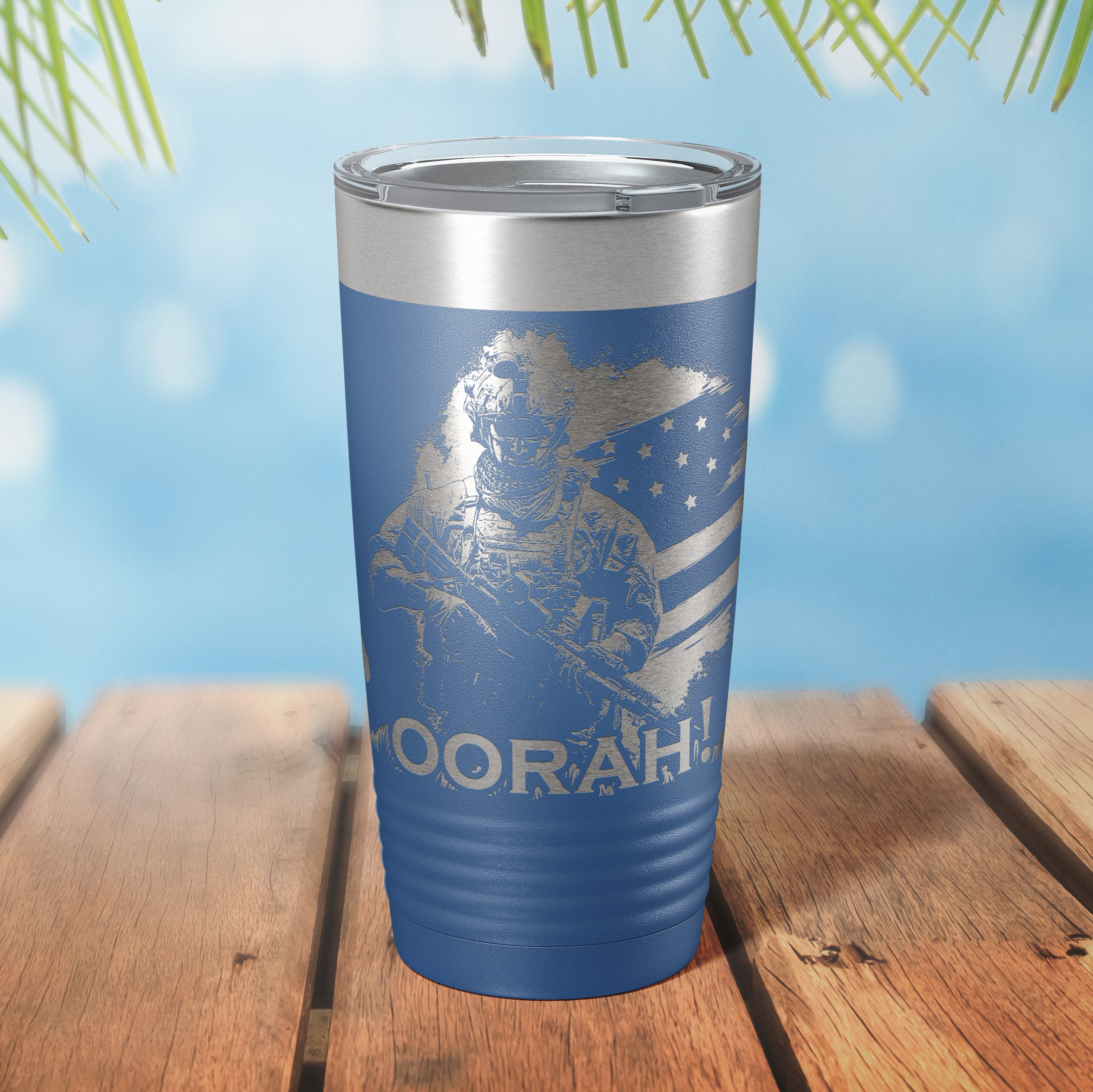 Marine Wrapped Tumbler Laser Engraved Tumbler Personalized Etsy