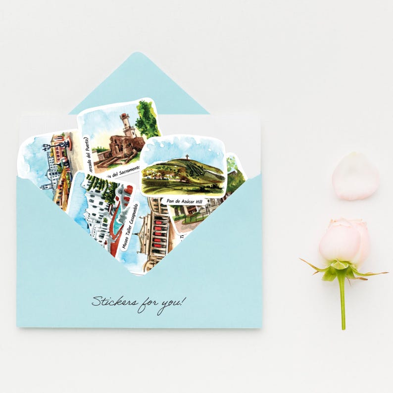 Unforgettable Sticker Navy Peony Unforgettable Uruguay Travel Stickers - Hand-painted ...