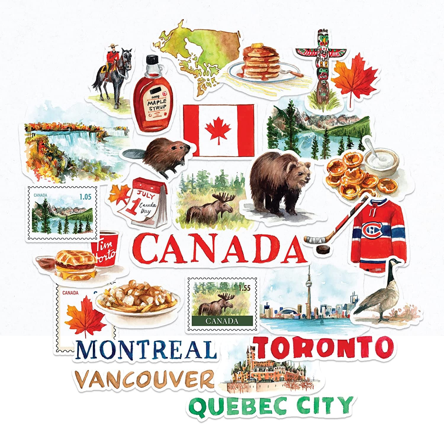 Adesivo Bandiera Canada Foglia D'acero | Sticker Auto Decorazione Personalizzabile