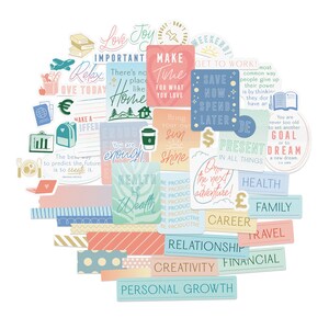 Stickers citation motivation minimaliste pivoine bleu marine pour tableaux de visualisation