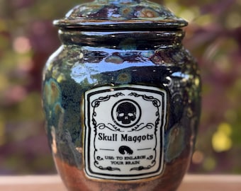 Skull Maggots Apothecary Jar