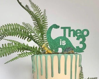 Personalised Dinosaur card cake topper