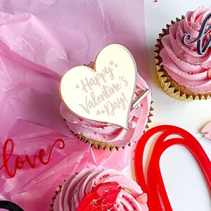 Valentines Engraved Acrylic Hearts - Pack of 6.