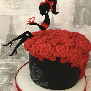 Two Piece Lady with Age Silhouette Cake Topper image 2