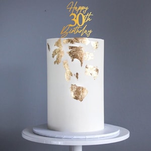 Adorno para tarta de cumpleaños Happy Age, adorno para tarta personalizado con purpurina, tarjeta con guión para adorno para tarta