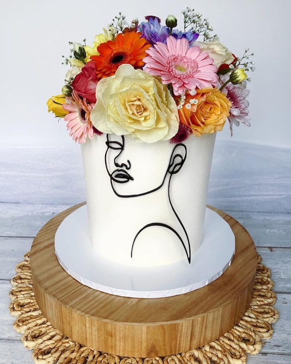 Lady Face Silhouette Cake Topper Acrylic 