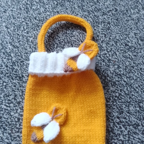 Hand Knitted Bee Gift Bag