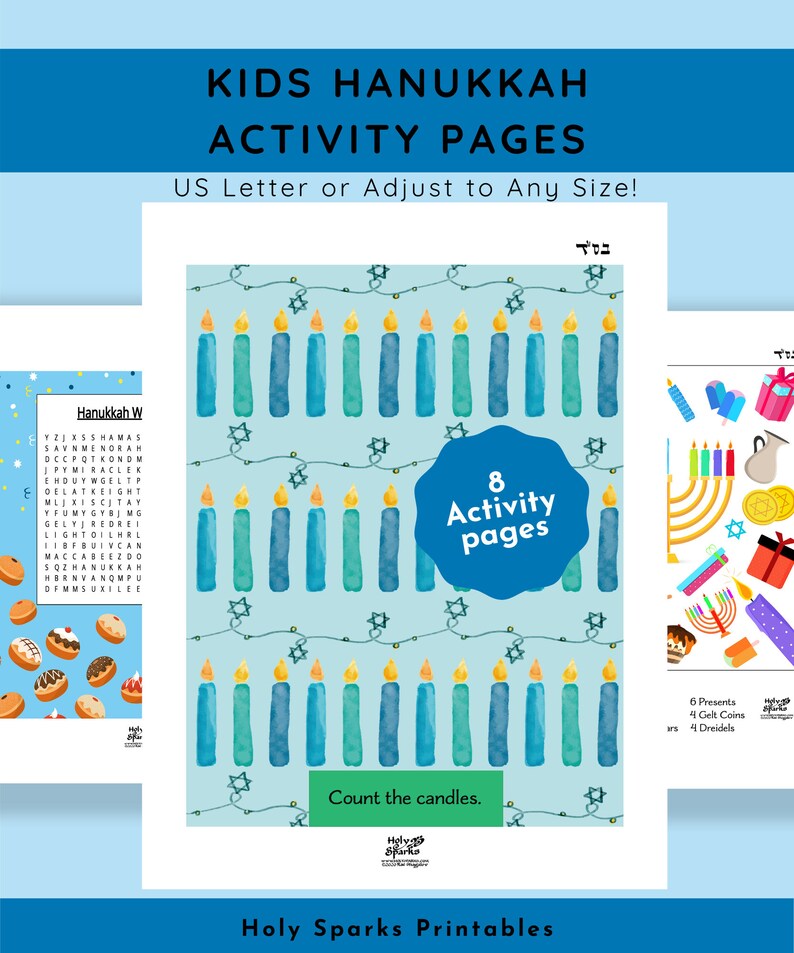 Hanukkah Kids Activity Page Printable - Etsy