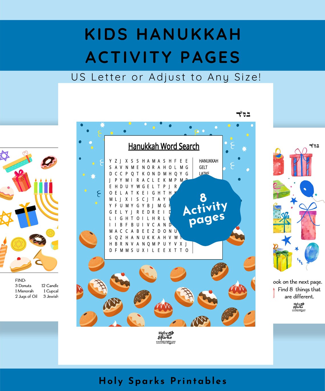 Hanukkah Kids Activity Page Printable Etsy UK