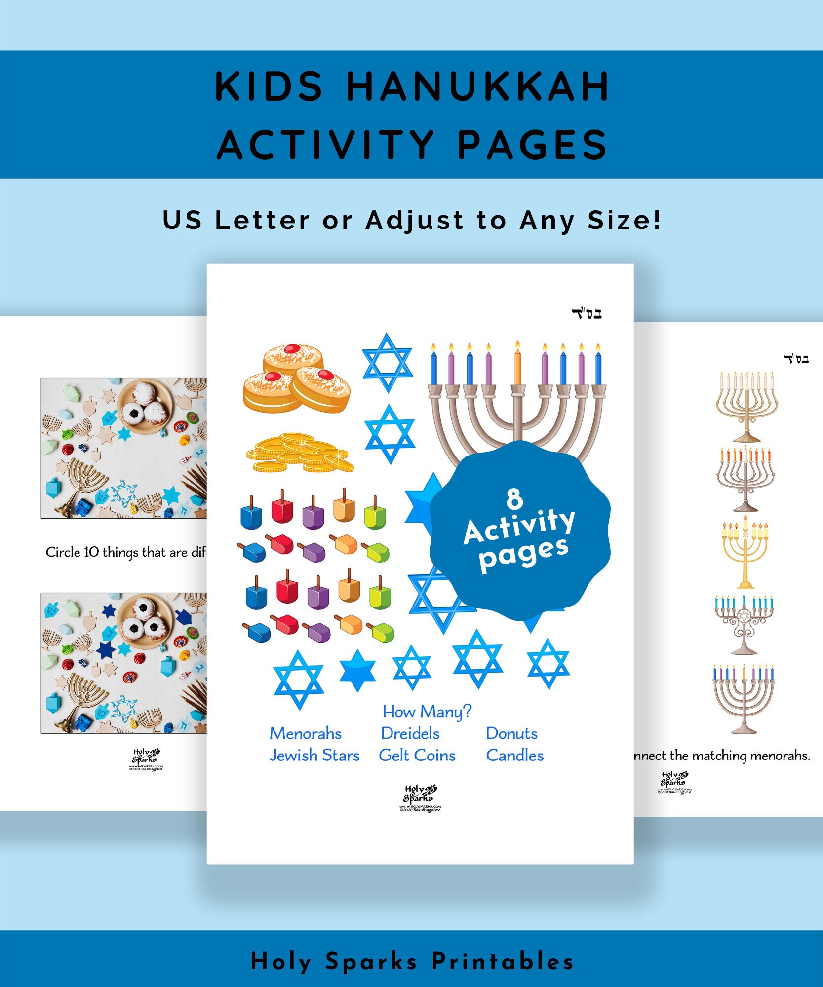 Hanukkah Kids Activity Page Printable - Etsy
