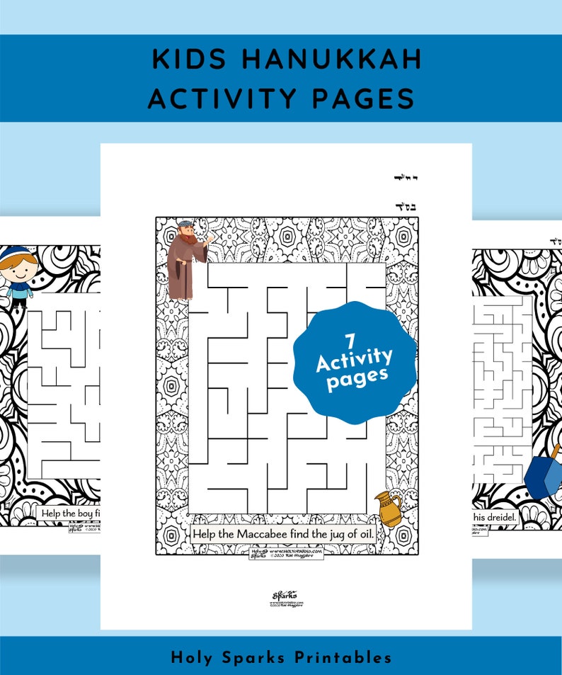 Hanukkah Kids Activity Page Printable - Etsy