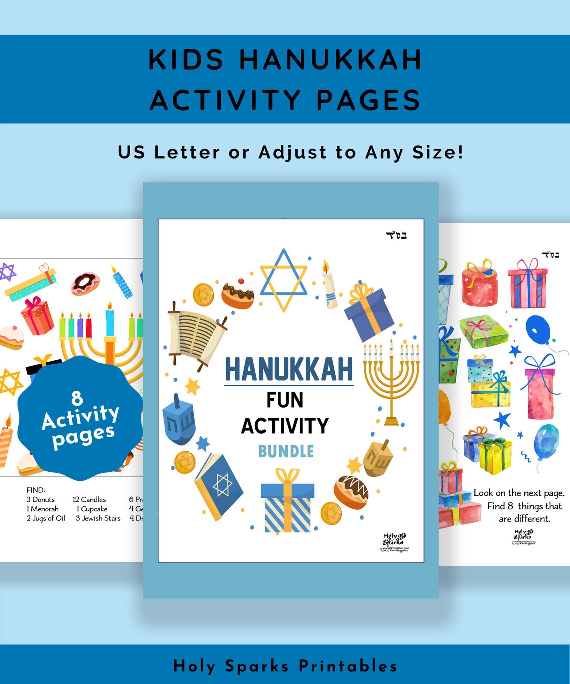 Hanukkah Kids Activity Page Printable Etsy UK