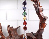 Chakra7 Tumbled Gemstone Tassel-Car Hanging Spiritual Meditation Hanging Window Feng Shui Ornament Natural Stones Car and Home Decor