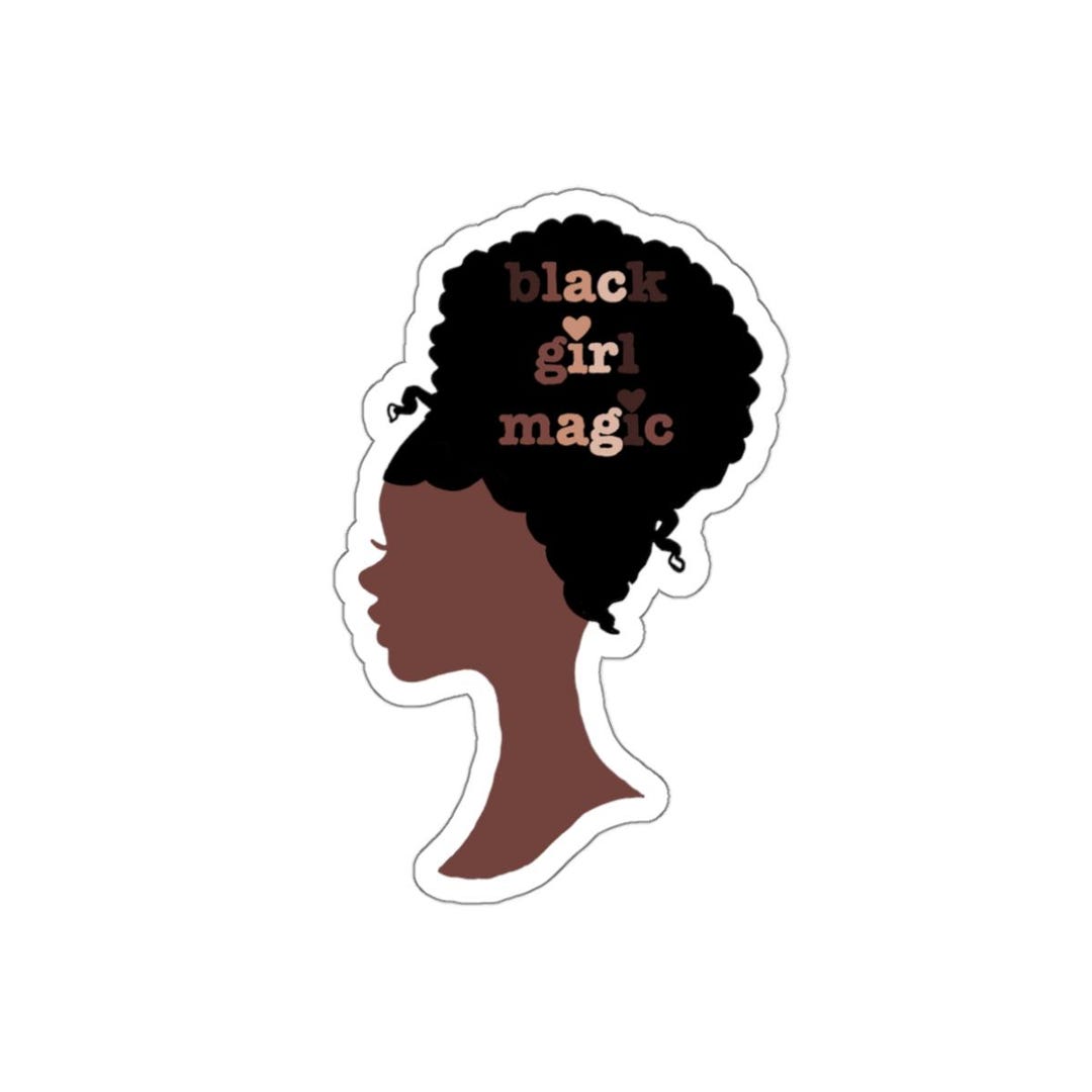 Black Girl Magic Silhouette Die-cut Stickers | Afro Profile ...