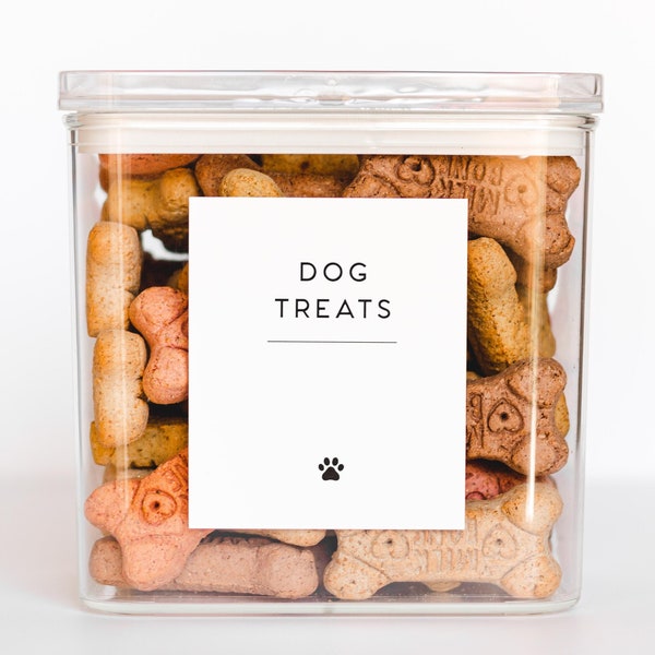 Minimalist Dog & Cat Supplies Labels • Custom Pet Labels Personalized • Labels For Storage • Dog Food / Dog Treats • Cat Food / Cat Treats •