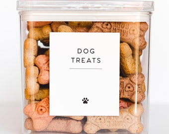 Etiquettes minimalistes pour fournitures pour chiens et chats • Étiquettes personnalisées pour animaux de compagnie • Étiquettes de rangement • Nourriture pour chiens/Gâteries pour chiens • Nourriture pour chats/Gâteries pour chats •