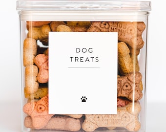 Etiquettes minimalistes pour fournitures pour chiens et chats • Étiquettes personnalisées pour animaux de compagnie • Étiquettes de rangement • Nourriture pour chiens/Gâteries pour chiens • Nourriture pour chats/Gâteries pour chats •