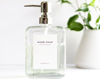 Minimalist Bathroom Labels • Waterproof Vinyl • Custom Labels • Bath & Personal Care • Organization • Shampoo, Conditioner, Hand Soap Labels