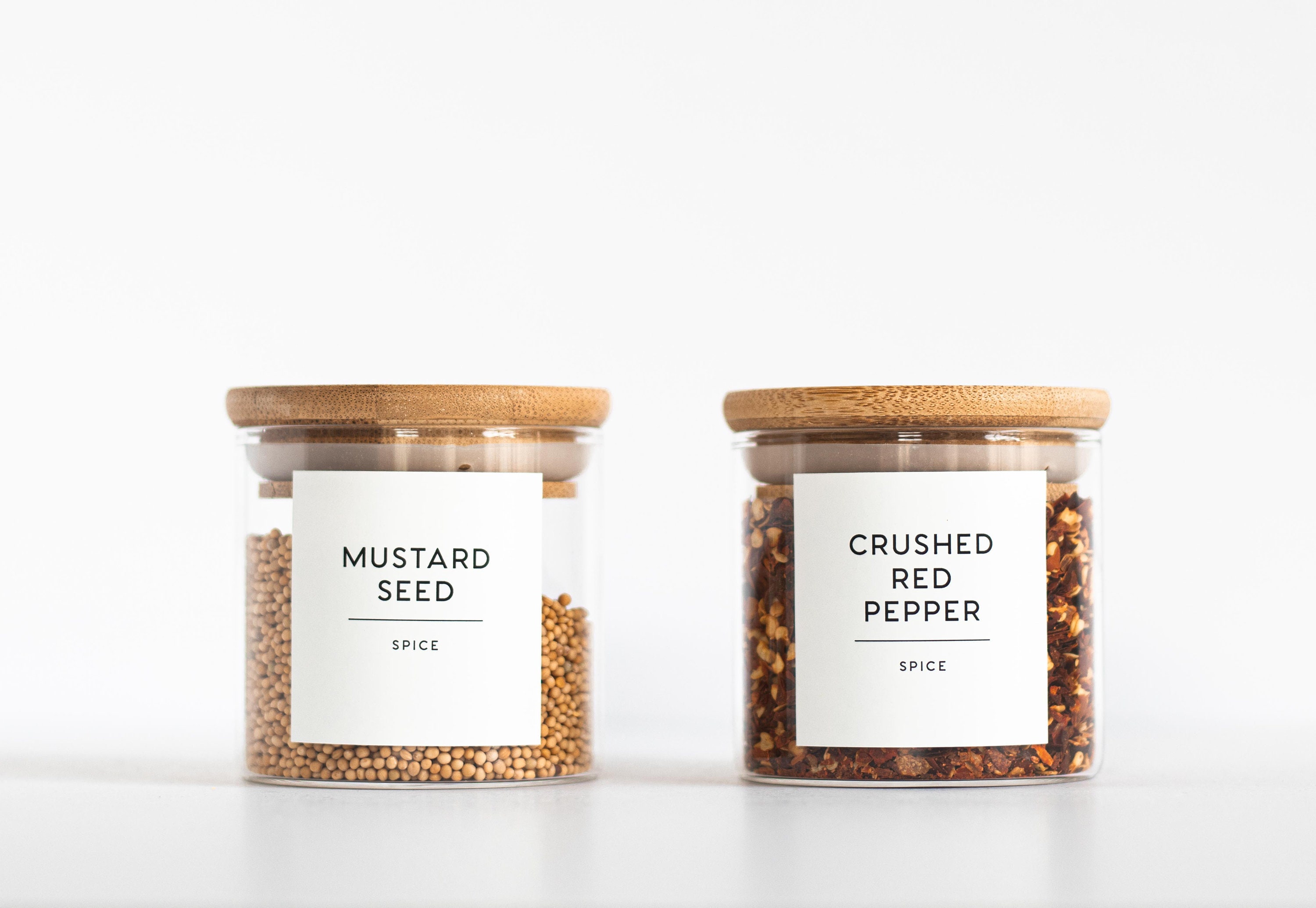 Spice Jar Label Front Set • Modern Minimalist • Waterproof Tall