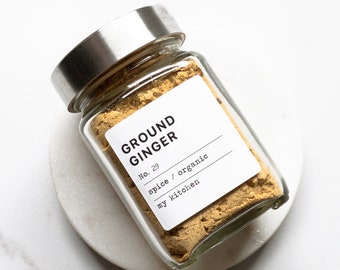 Spice Labels Set for Kitchen Organization • Custom Labels for Pantry  • Water & Oil Resistant • Modern Typewriter • Personalized Labels
